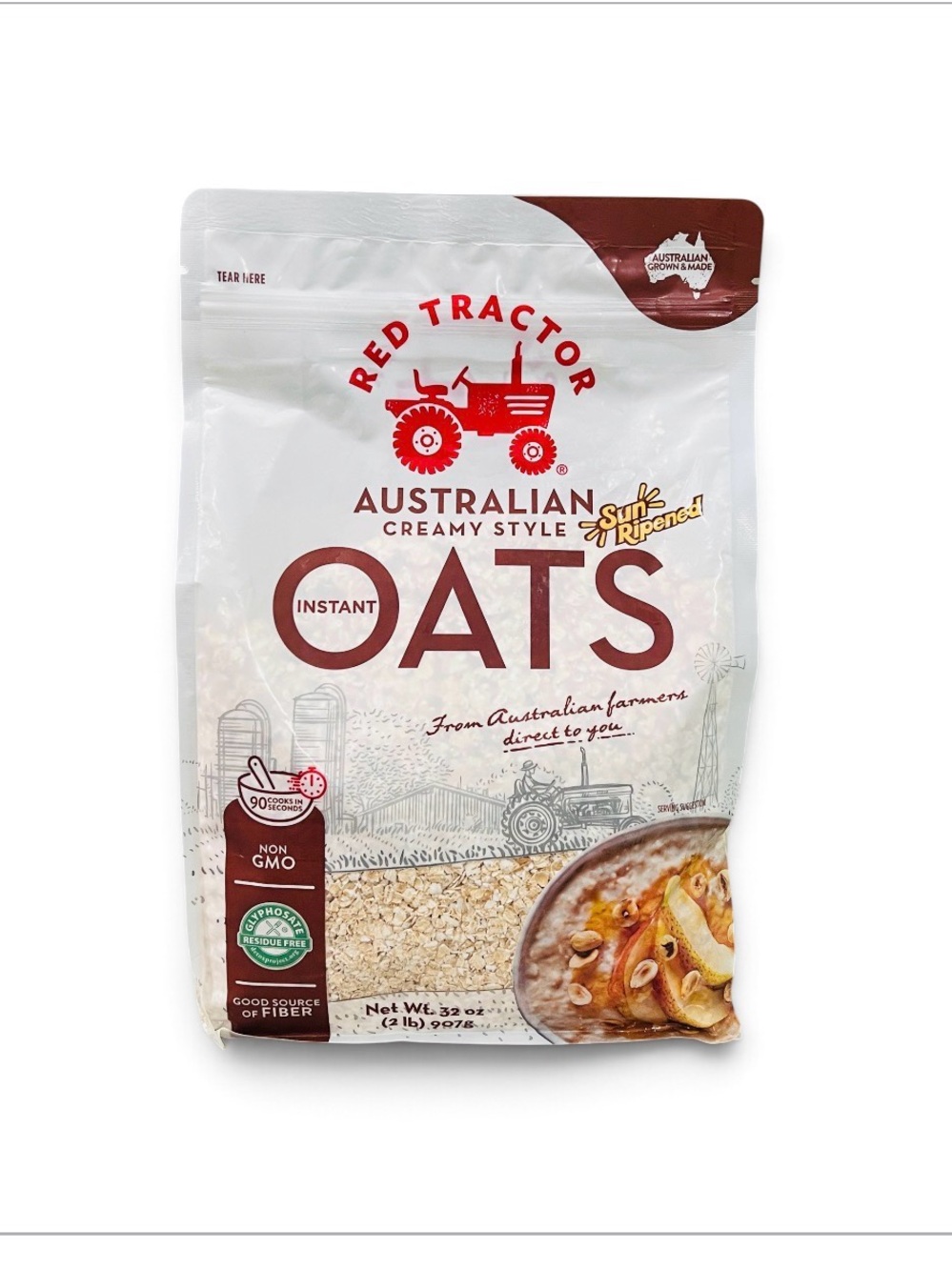 Red Tractor Australian Creamy Style Instant Oats - White & Brown